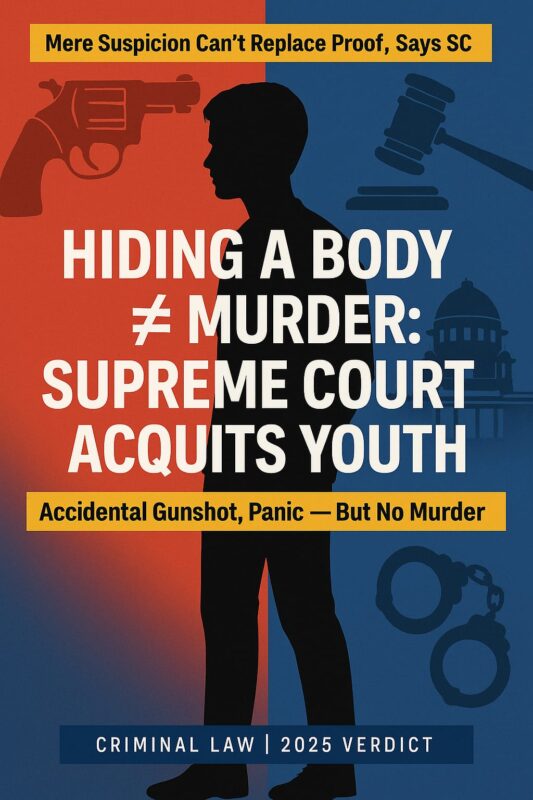  Hiding a Body Doesn’t Prove Murder: Supreme Court Acquits Youth in Accidental Gunshot Case - All you need to know about it.